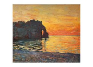 Etretat, Cliff of d`Aval, Sunset, 1885