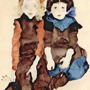 Zwei kauernde Madchen, 1911