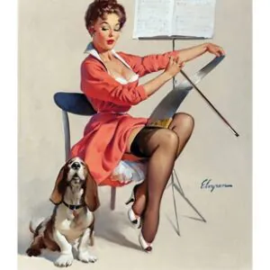 Doggone Good (Puppy Love), Brown & Bigelow calendar illustration, 1959
