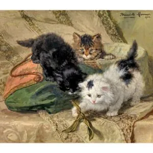 Три котенка играют, 1902 г.