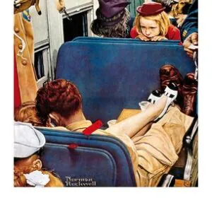 Маленькая девочка, наблюдающая за влюбленными в поезде, 1944 год