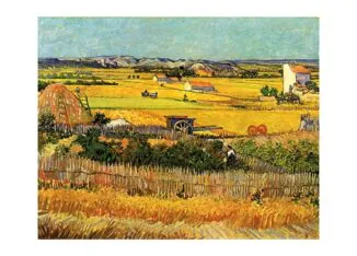 Harvest at La Crau, with Montmajour in the Background, 1888